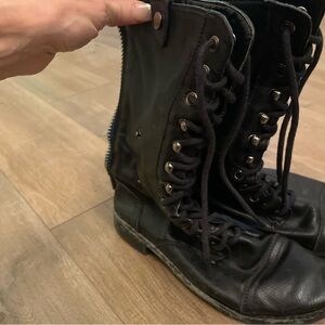 Black lace up theatre boots